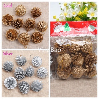 Set 9 quả thông giả trang trí giáng sinh