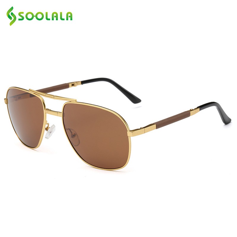 Kính Râm SOOLALA Phân Cực Có Thể Gấp Lại Bỏ Túi Chống Tia Uv400 Thích Hợp Câu Cá Chơi Thời Trang Lái Xe Dành Cho Nam