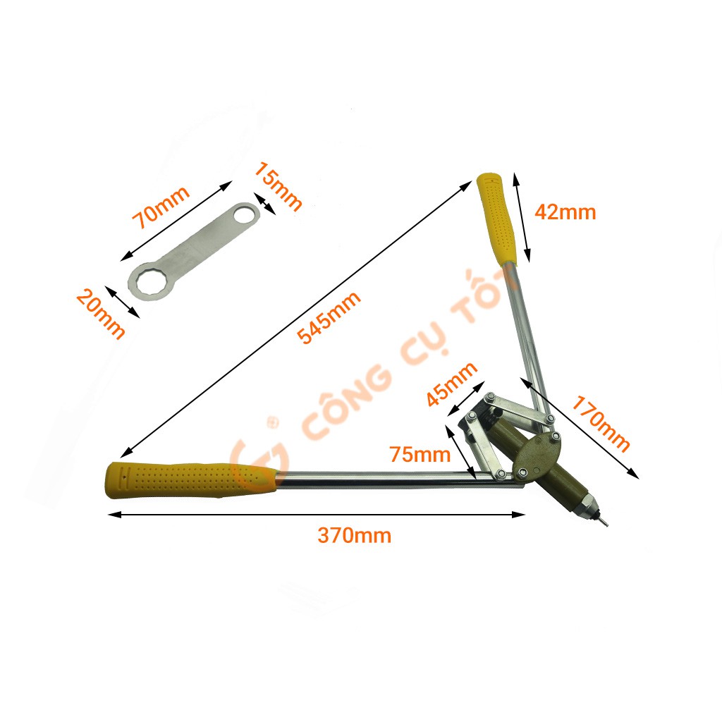 Vam rút đinh tán 3.2mm, 4.0mm, 5mm