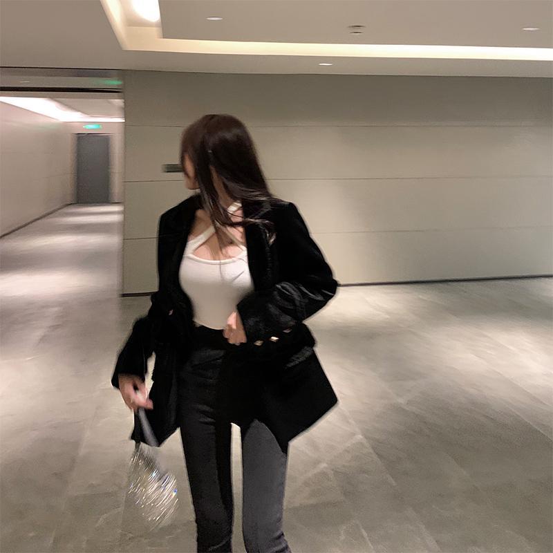 Áo thun COZOKC tay dài trễ vai dáng ôm quyến rũ dễ phối đồ