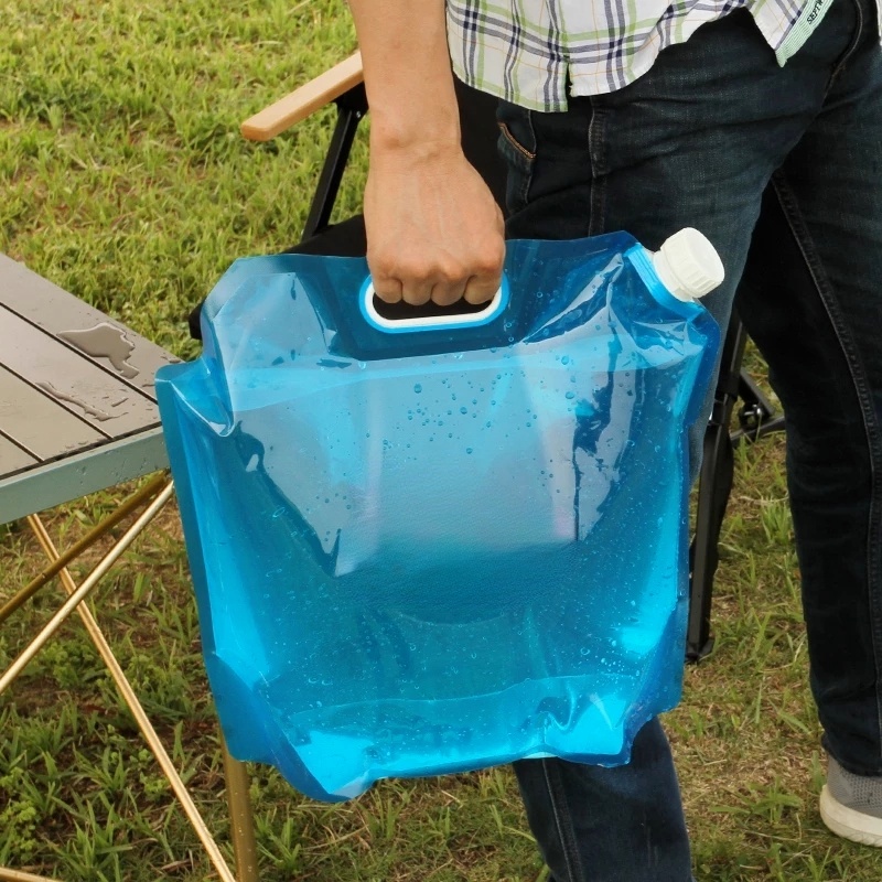 Túi dày đựng nước PVC có thể thu gọn tiện dụng 5/ 10L du lịch cắm trại leo núi