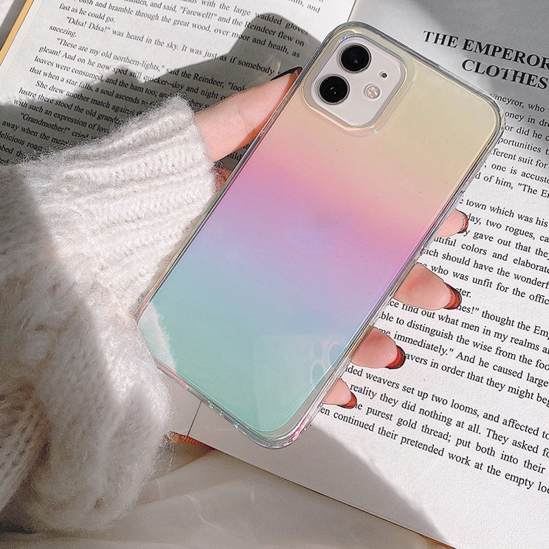 Ốp Điện Thoại laser gradient Cầu Vồng Cho iPhone 12 Pro Max 11 Pro Max XS Max X XR 11 7 8 Plus SE 2020 Thời Trang