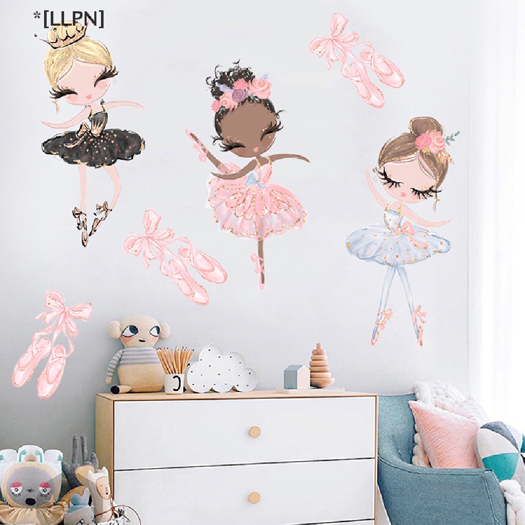 Miếng Dán Tường Trang Trí Phòng Bé Hình Vũ Công Ballet Hoạt Hình