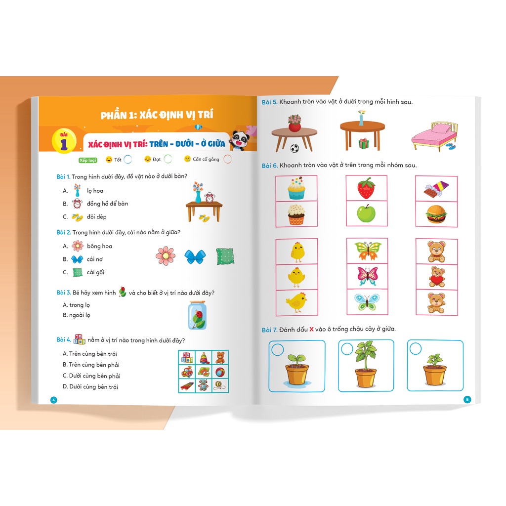 Sách - Phiếu luyện toán tư duy cùng Gấu KiKi 3 Xác định vị trí Các dạng toán quy luật MEGAMN9651