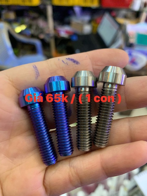 Ốc titanium GR5 8li30 trụ bắt gác chân sau các lọai xe