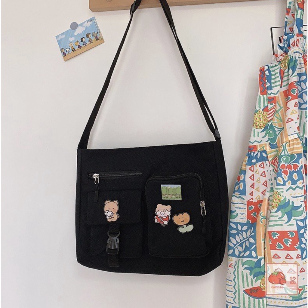 Túi Đeo Chéo, túi canvas đeo chéo nam nữ vải canvas cao cấp đựng vừa sách vở đi học TUCANVAS TCV47 | BigBuy360 - bigbuy360.vn
