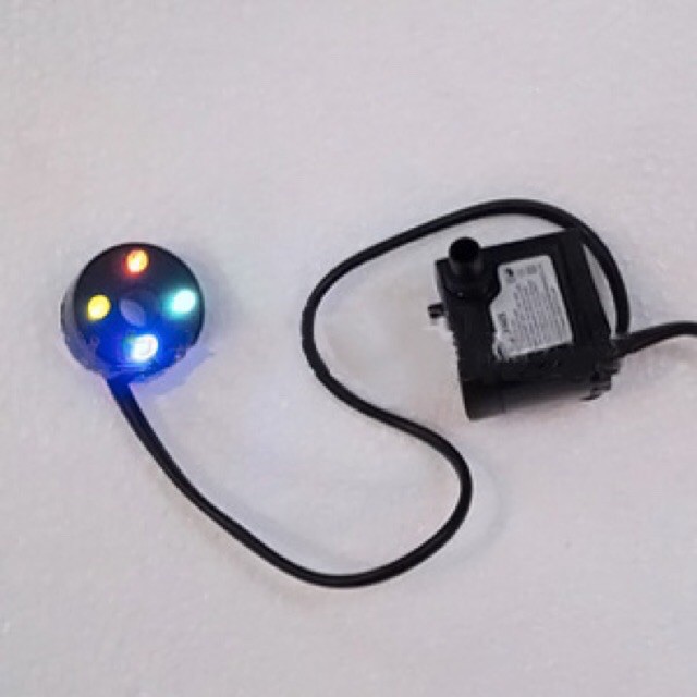 Máy bơm mini, máy bơm nước chìm có đèn led 4w