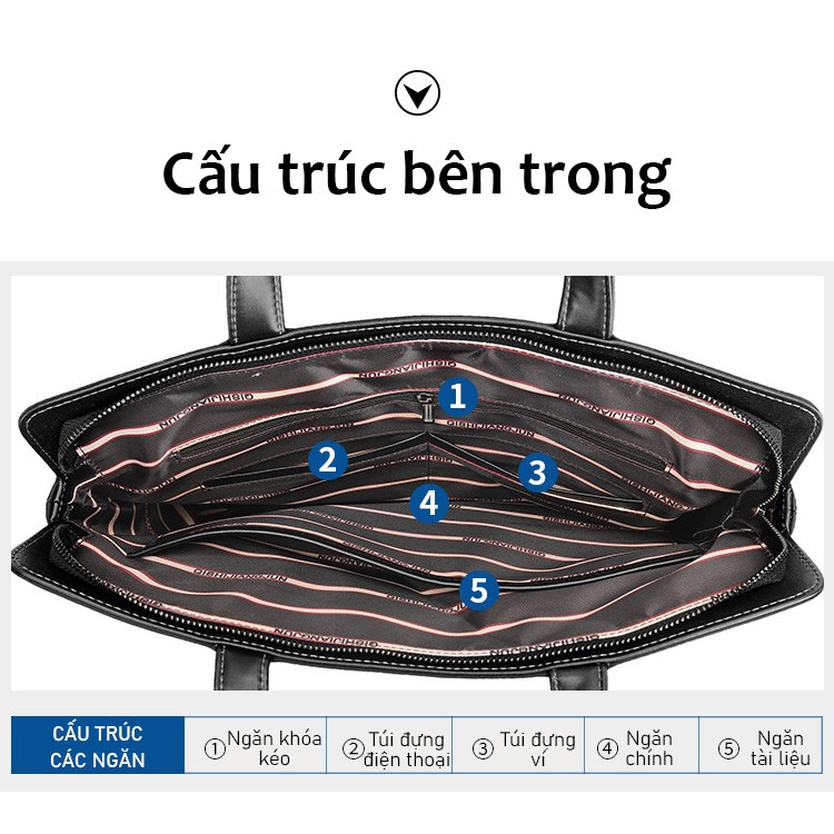 Túi Xách Công Sở Nam Nữ GUBAG Vải Cao Cấp Chống Nước, Đựng Vừa Tài Liệu A4 | BigBuy360 - bigbuy360.vn