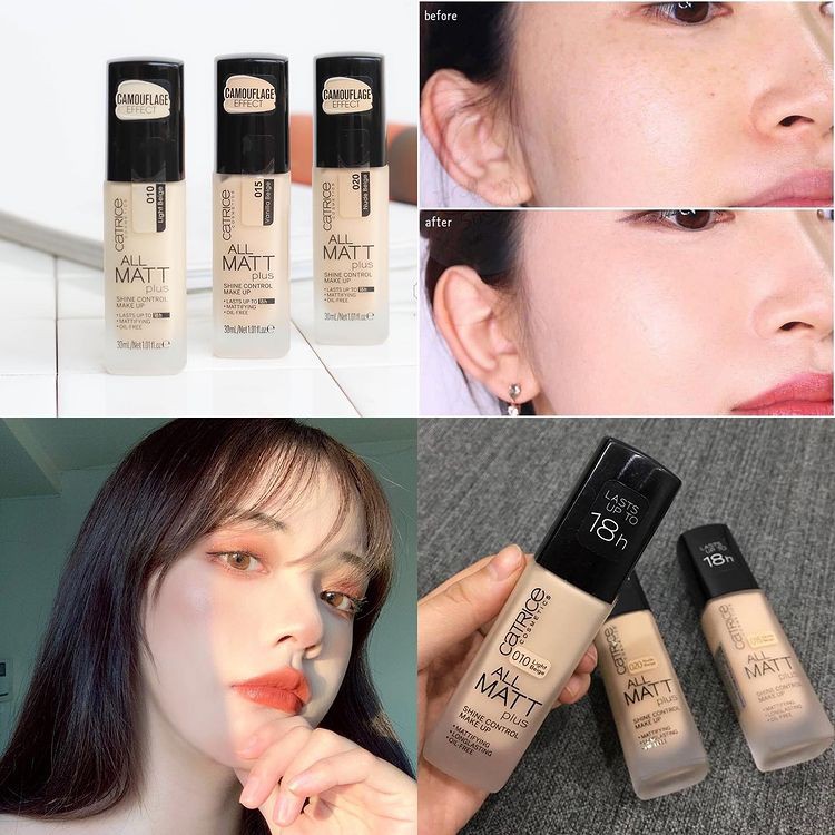 Kem Nền Catrice All Matt Plus Shine Control Make Up 18h - Đức