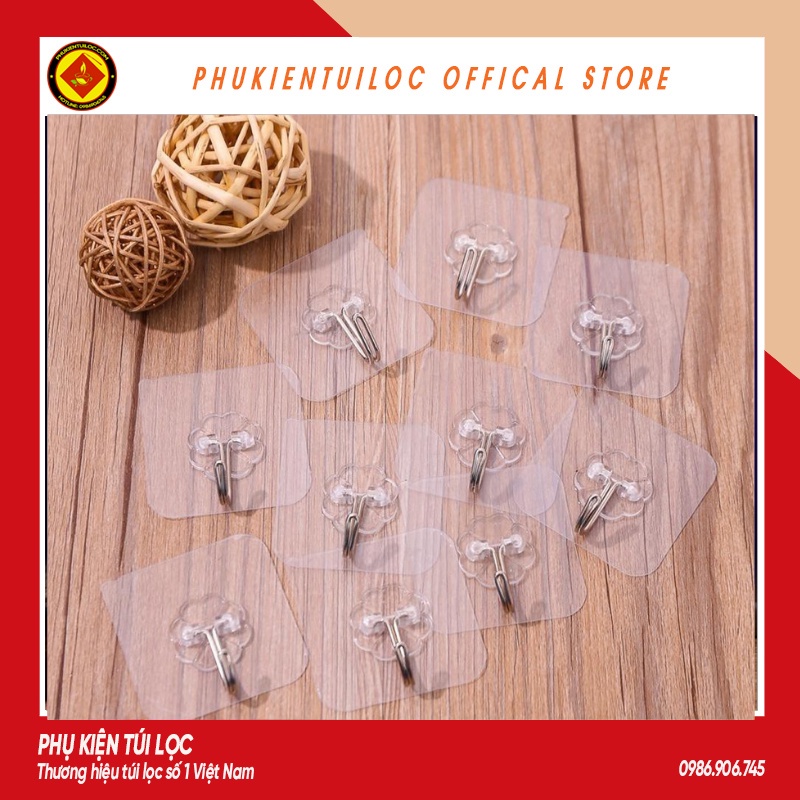 Set 5/10 MÓC DÁN TƯỜNG Treo Đồ TRONG SUỐT T10 - Móc Dính Cường Lực Thần Thánh Siêu Dính Đa...