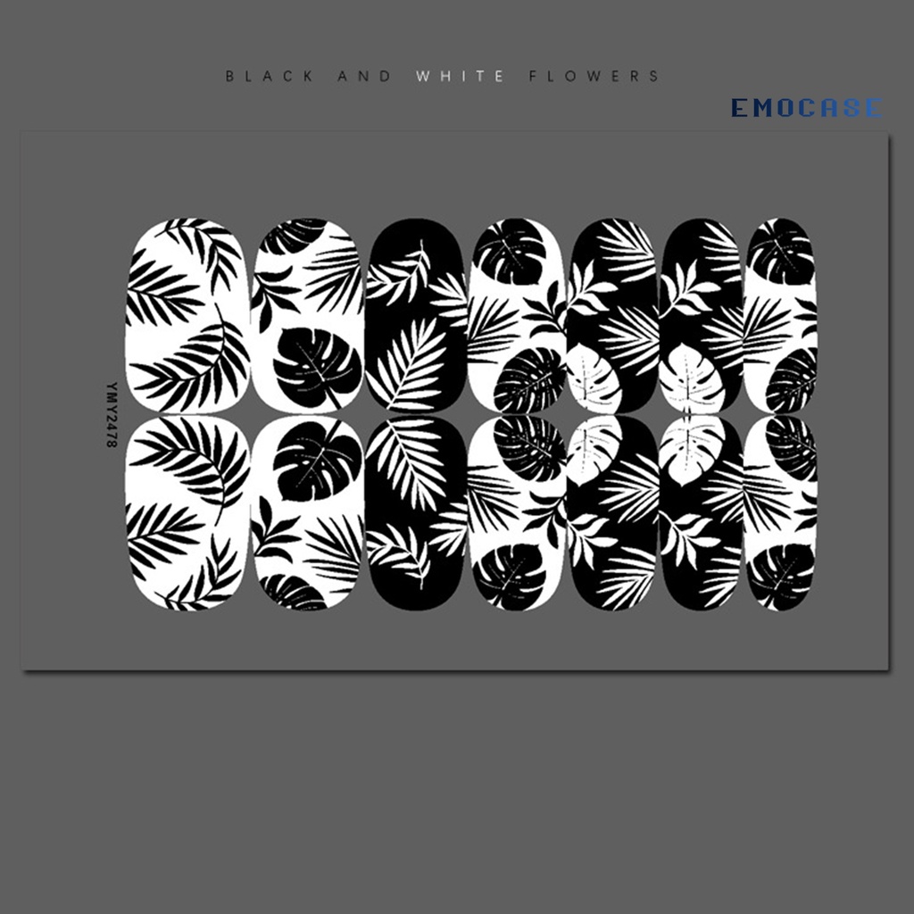 Sticker Dán Móng Tự Dính Họa Tiết Halloween Nhiều Họa Tiết Màu Trắng Đen