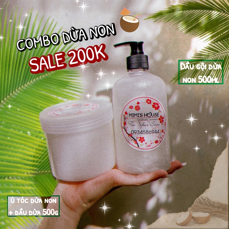 COMBO DẦU GỘI Ủ TÓC DỪA NON