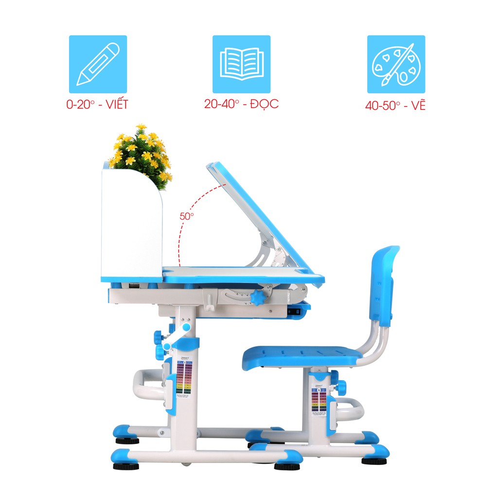 {Chính hãng D'Ergo} Bộ bàn ghế học chống gù, chống cận iSmart D8-Pro - Phiên bản 2021 | BigBuy360 - bigbuy360.vn