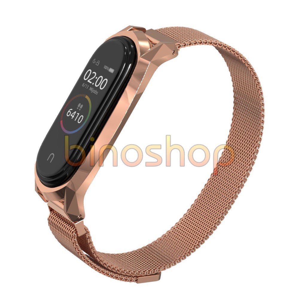 Dây đeo xiaomi miband 4, miband 3 nam châm viền GT, dây đeo thay thế mi band 4, mi band 3 nam châm phiên bản GT MIJOBS