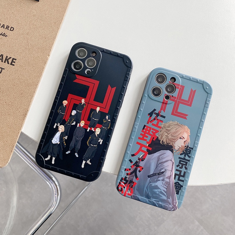Ốp điện thoại dẻo nhám bảo vệ camera họa tiết anime Tokyo Revengers cho iPhone 13 12ProMax X XSMax XR SE2 7 8Plus 11ProMax