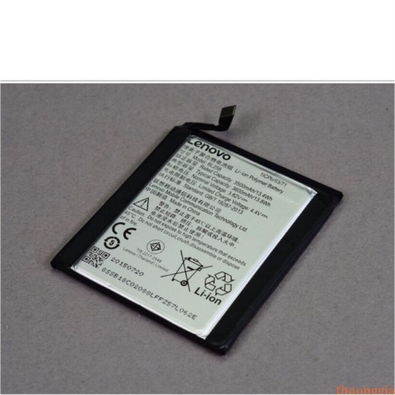 pin Lenovo Vibe X3 BL258 3500mAh li-ion Polymer Battery bảo hành 6 tháng.