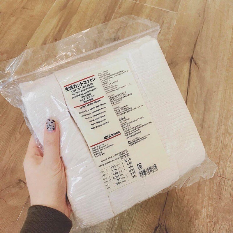 Bông tẩy trang Muji Cotton 189 miếng Nhật bản