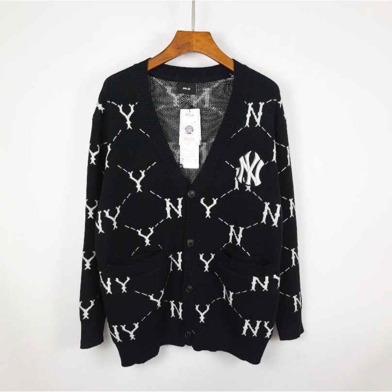 ❤❀  ❤ Mlb Áo Khoác Cardigan Tay Dài Cổ Chữ V Thêu Chữ Thời Trang