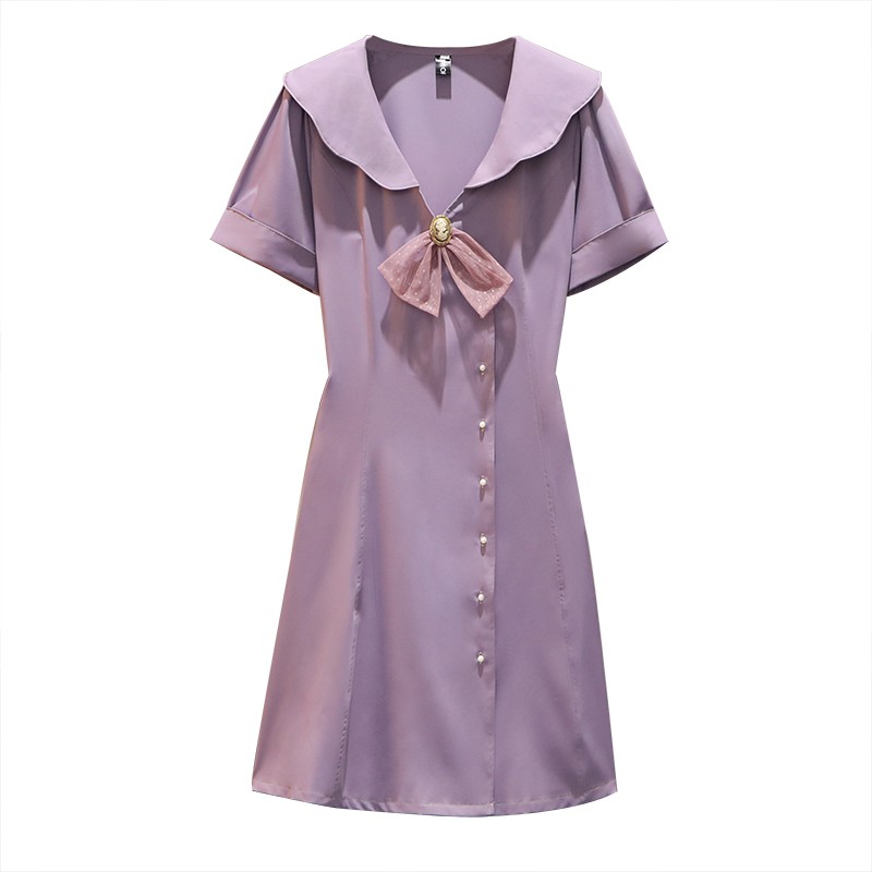 🌸Hàng Order🌸 Váy Tím Bigsize Đính Nơ Thắt Eo Cúc Ngọc Tiểu Thư Dịu Dàng 🌸Hàng Quảng Châu | BigBuy360 - bigbuy360.vn