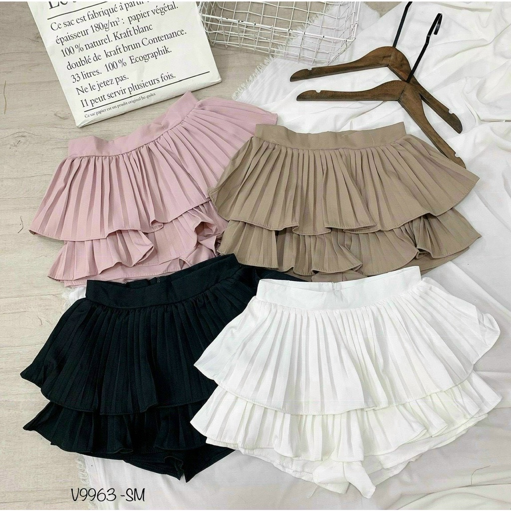 chân váy dập kiểu 2 tầng xòe xinh