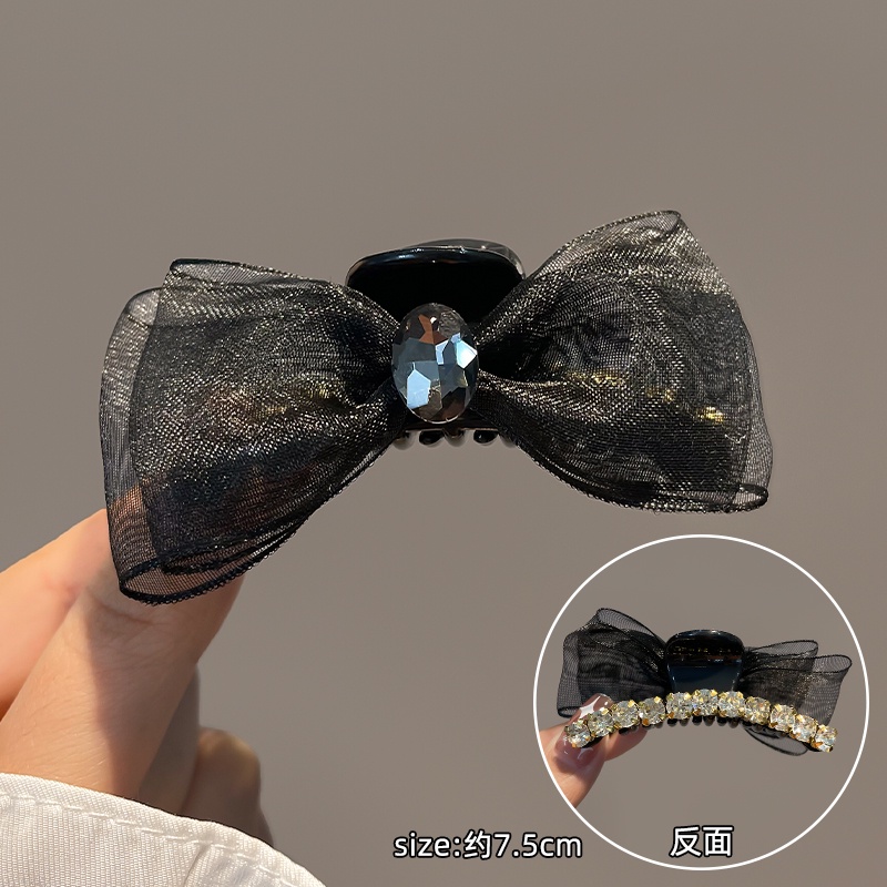 Kẹp Tóc Nơ Lưới Hai Mặt Phiên Bản Hàn Quốc Cho Nữ Đuôi Ngựa Độ Cao Trở Lại