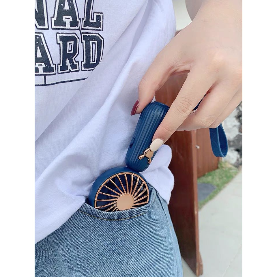 Quạt mini cầm tay tích điện kèm sạc usb có móc treo dễ thương tiện dụng Milu Deer [MẪU MỚI NHẤT 2021] | BigBuy360 - bigbuy360.vn