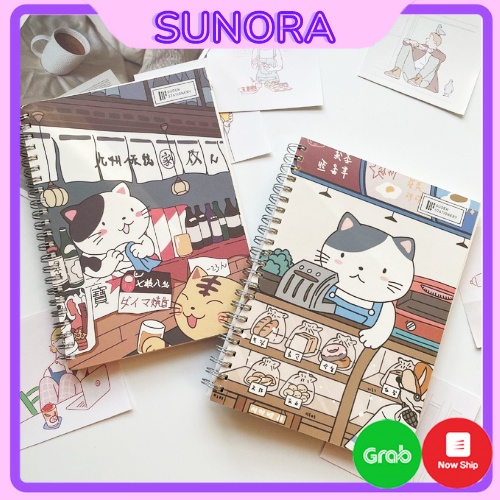 Sổ tay cute ghi chép a5 160 trang sổ tay mèo Nhật Bản dễ thương