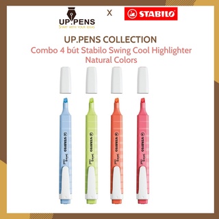 Combo 04 bút highlight Stabilo Swing Cool Highlighter - Natural Colors