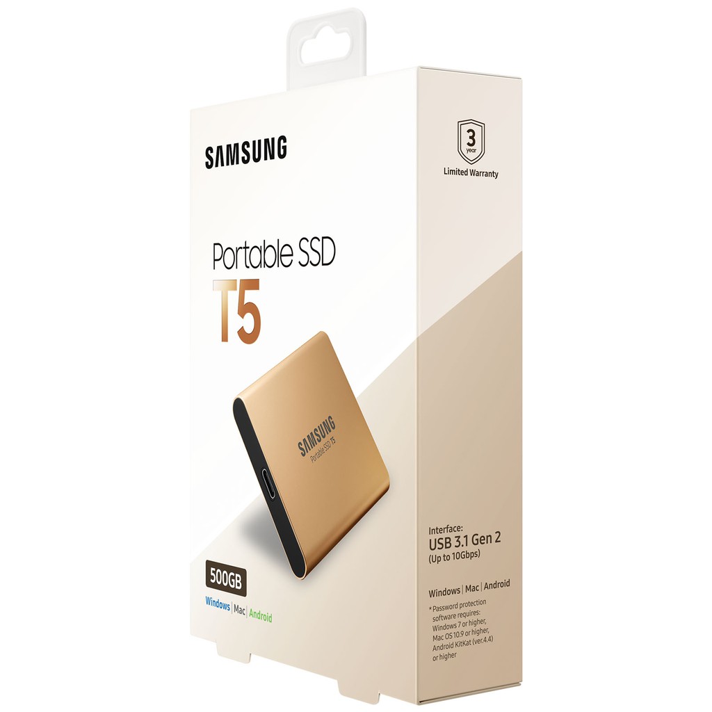 Ổ cứng SSD di động USB3.1 Samsung T5 - bảo hành 3 năm - SD48 (Giá Khai Trương)