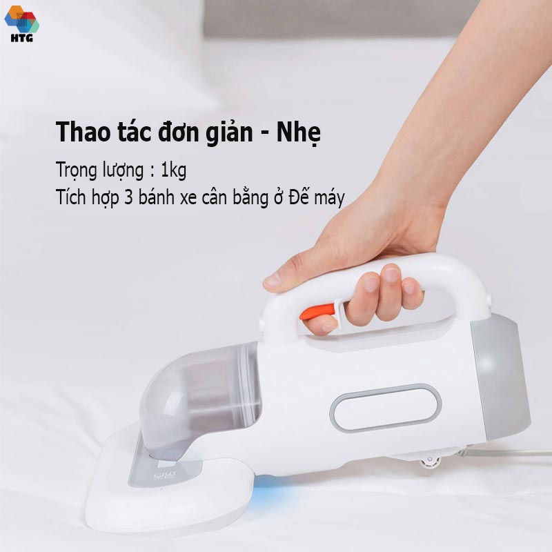 Máy hút bụi giường nệm Sawadaki KC301 diệt khuẩn UV-C, áp lực 12000 Pa mạnh mẽ, tần số đập 8000 lần/phút, công suất 400W