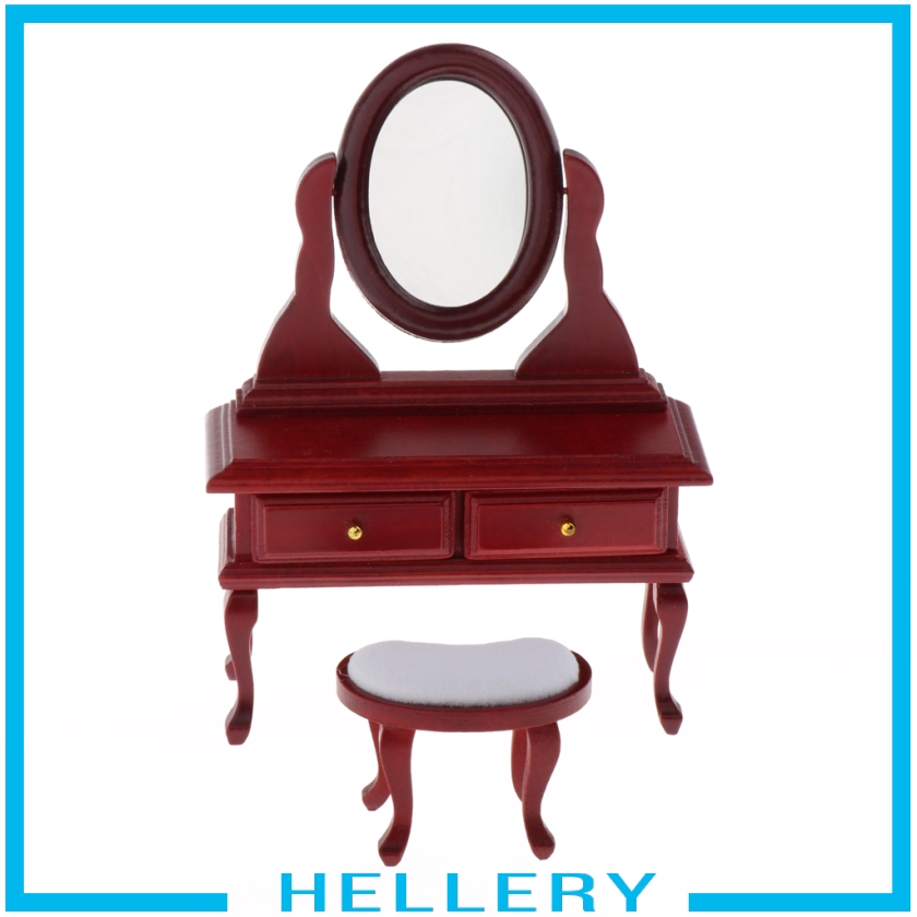 Gương Trang Điểm Bằng Gỗ Kiểu Vintage 1 / 12 Trang Trí Nhà Búp Bê