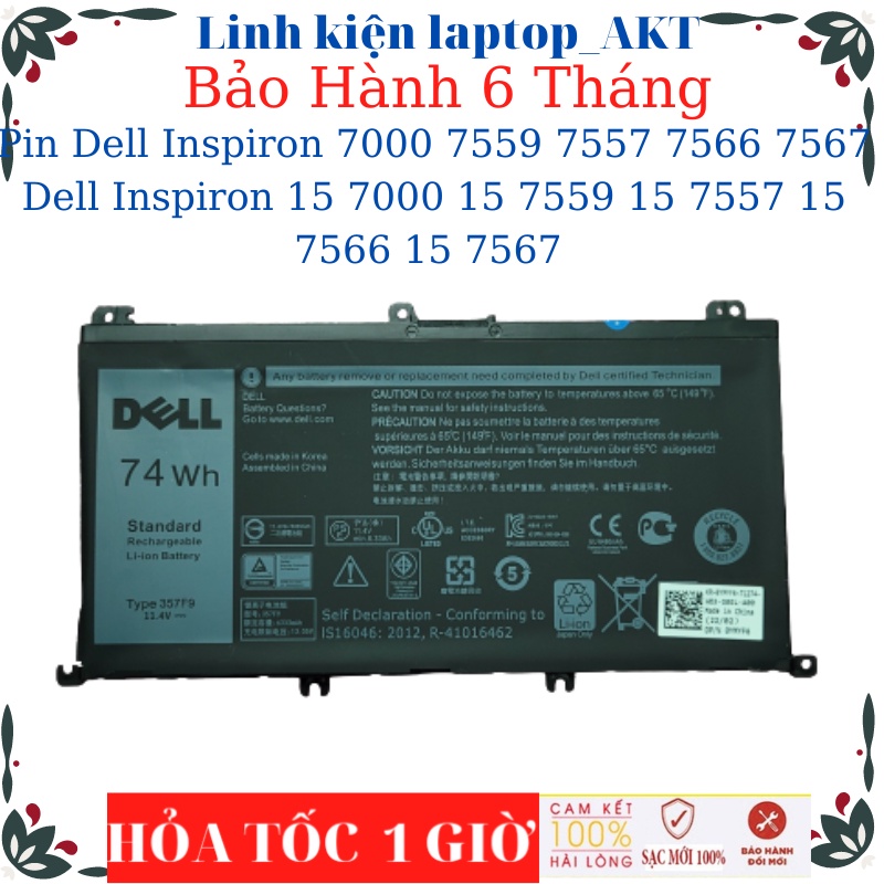 Pin Dell Inspiron P57F P57F001 P57002 7000 7559 7557 7566 7567 15 7000 15 7559 15 7557 15 7566 15 75