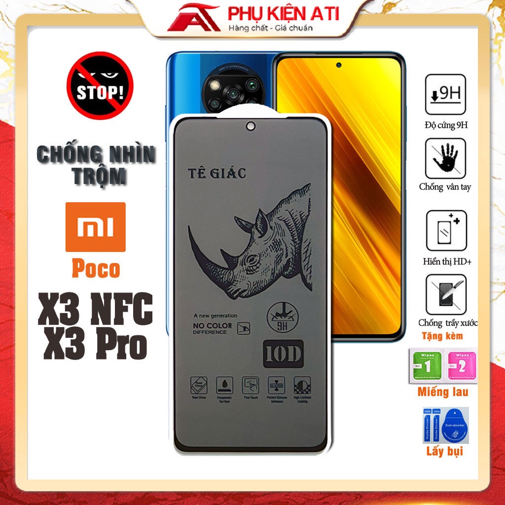 Kính cường lực Xiaomi Poco X3 NFC/ X3 Pro/ F3 Chống nhìn trộm, Độ trong suốt cao-Bảo vệ sự riêng tư- Phụ kiện ATI