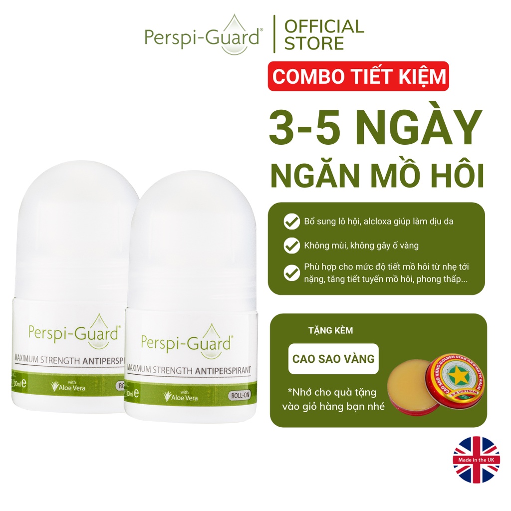 Combo 2 Lăn ngăn mồ hôi hiệu quả tối đa Perspi-Guard Maximum Strength Antiperspirant Roll On 30ml/chai