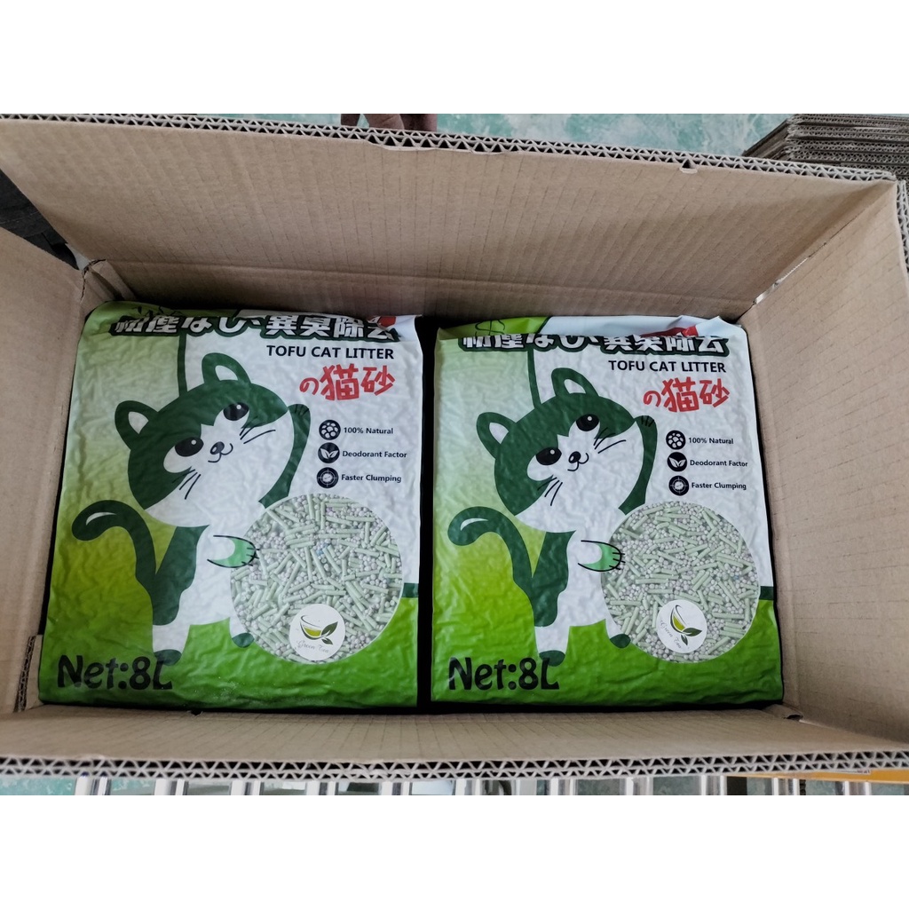 Cát Vệ Sinh ToFu Hữu Cơ Vón Cục 4in1 Thấm Hút 8l Nhập Khẩu Nhật Bản