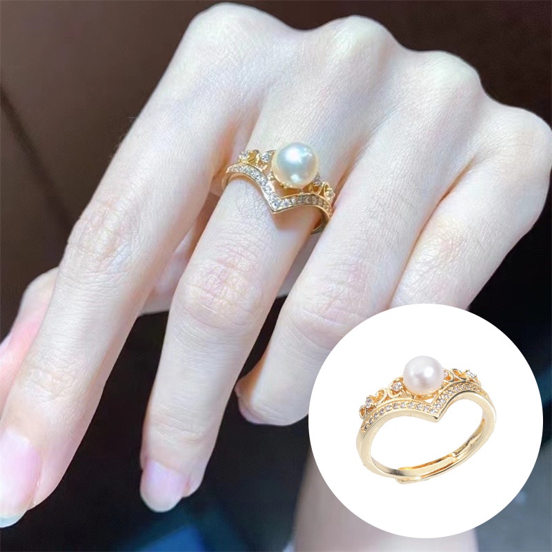 Nhẫn Ngọc Trai Nước Ngọc Trai Tươi Mới Có Thể Điều Chỉnh Kích Cỡ