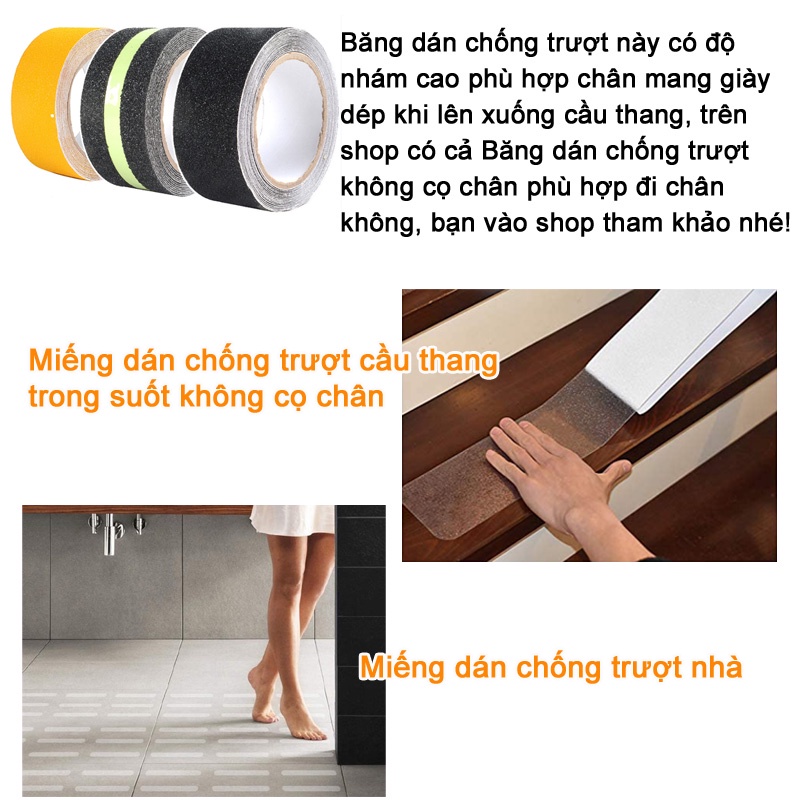 Miếng dán băng dán chống trượt sàn nhà không cọ chân không đau chân 24 miếng