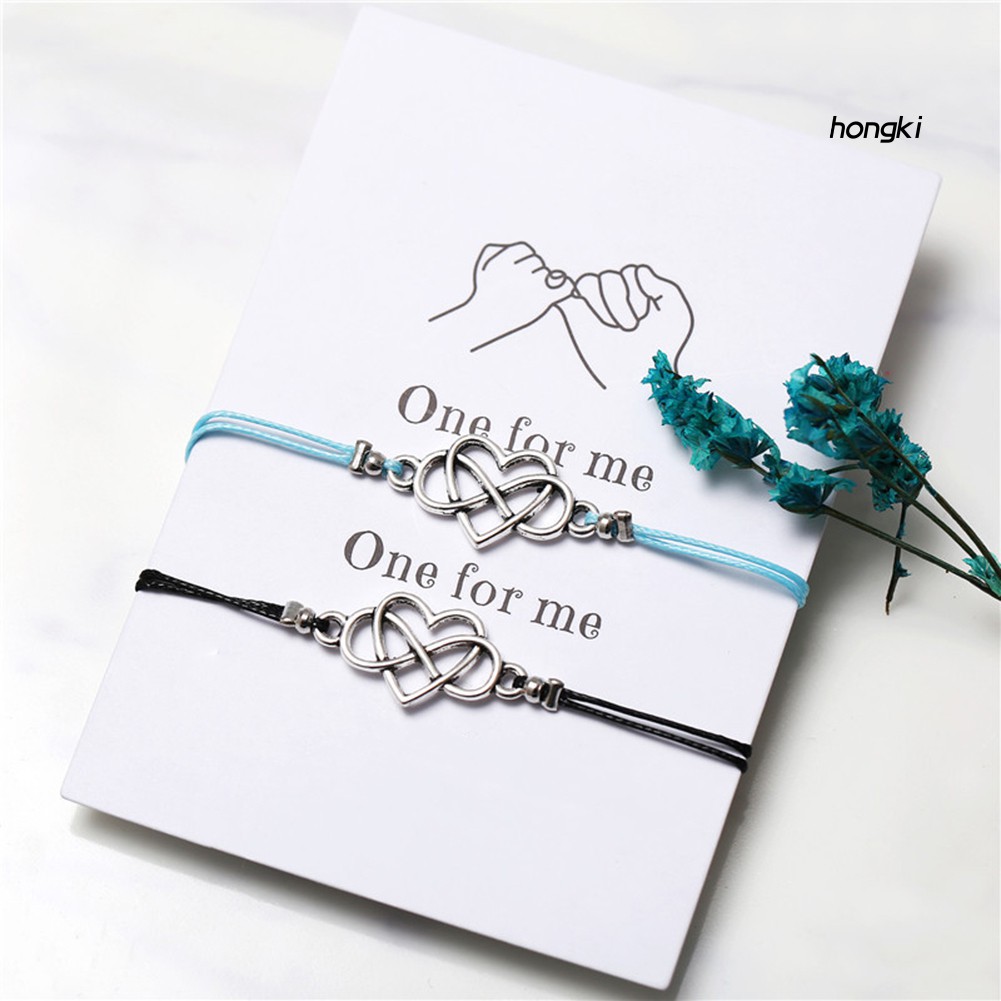 Set 2 vòng tay hình trái tim độc đáo thời trang cho cặp đôi