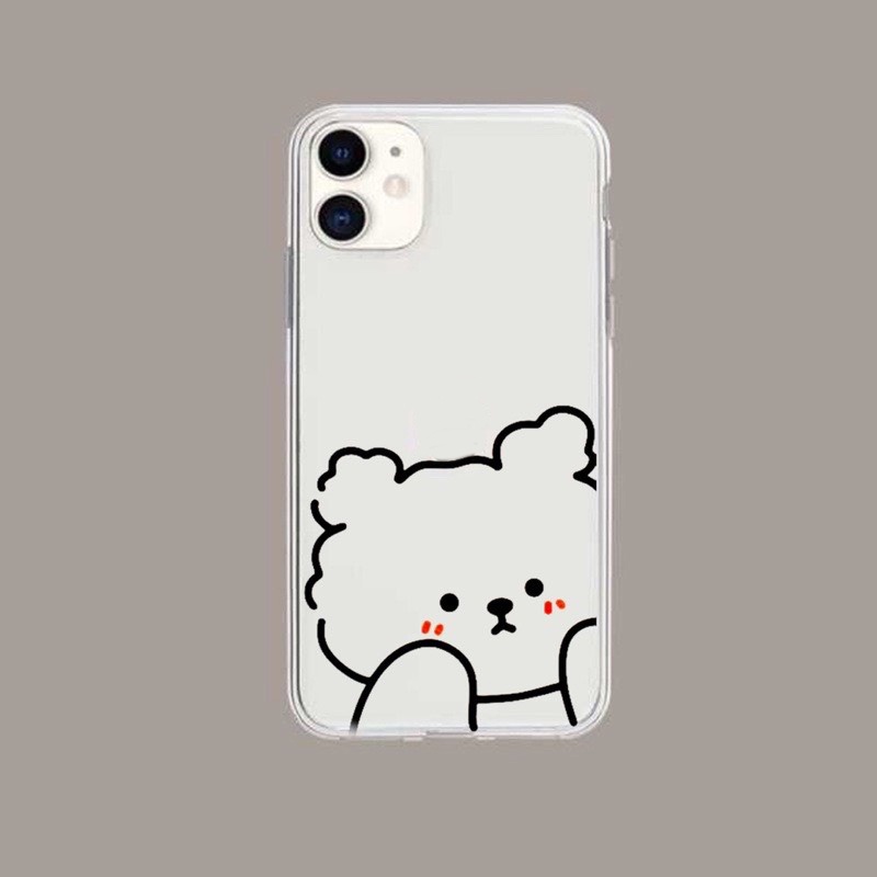 Ốp lưng iphone hình gấu teddy cute viền trong chống ố 5/5s/6/6plus/6s/6splus/7/7plus/8/8plus/x/xs/11/12/pro/max