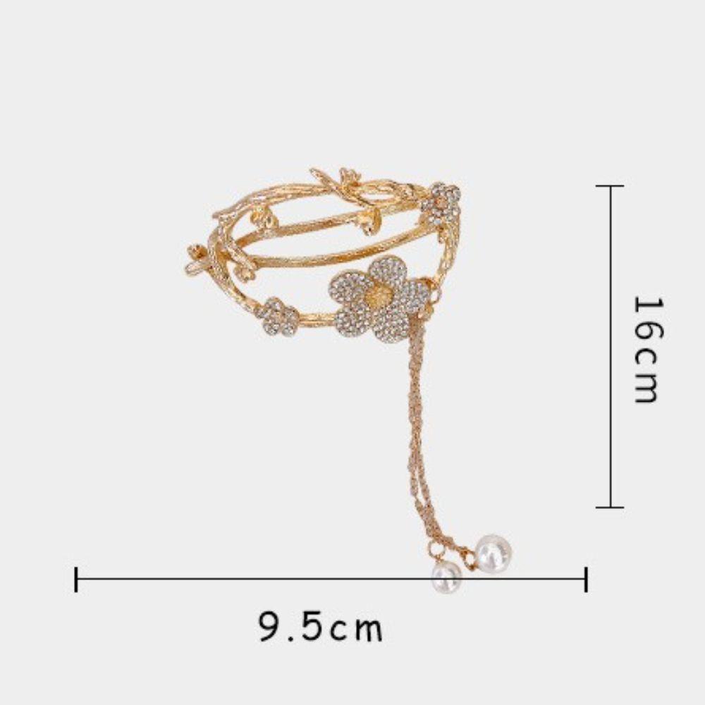 Kẹp Tóc Dạng Xoắn Đính Hoa Thanh Lịch Cho Nữ
