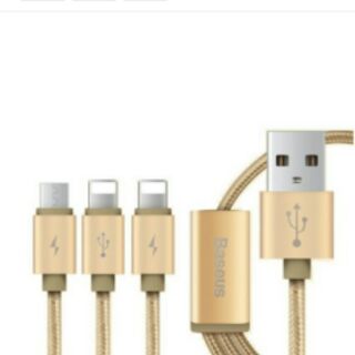 Cáp sạc Baseus 3 in 1 dây dù 3 đầu Lightning , Micro , type c