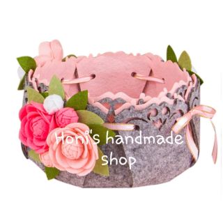 Bộ kit vải nỉ cắt sẵn Giỏ hoa đựng đồ DIY