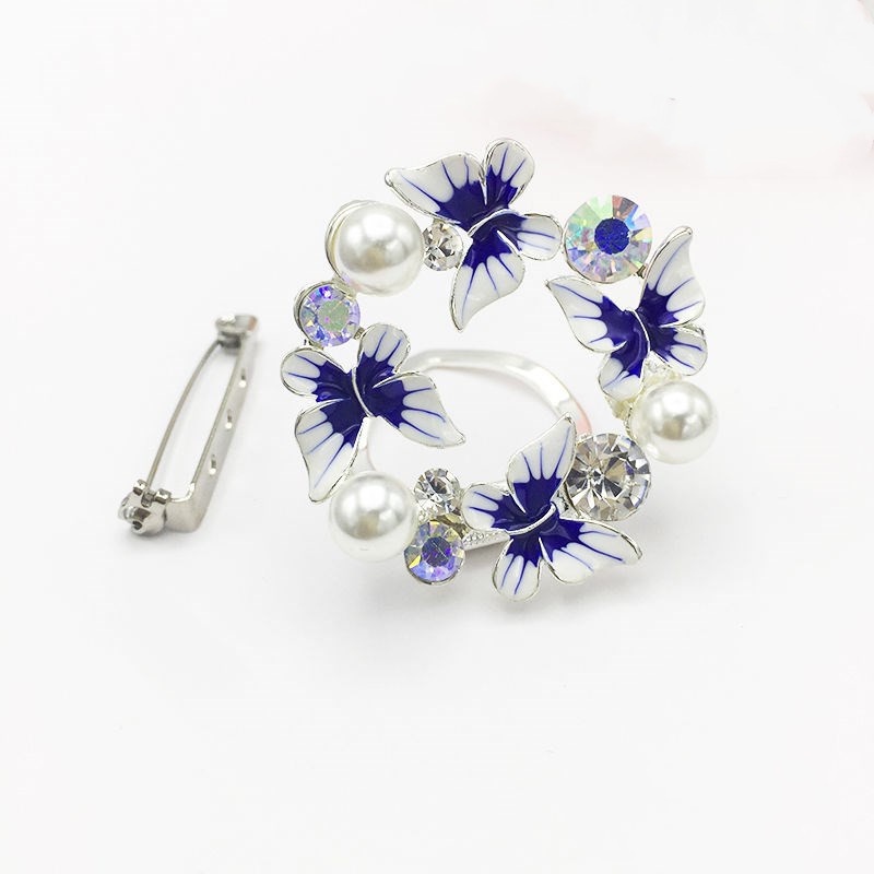 Phụ Kiện Cài Khăn Choàng Đính Đá Ngọc Trai Giả Thời Trang Hàn Quốc