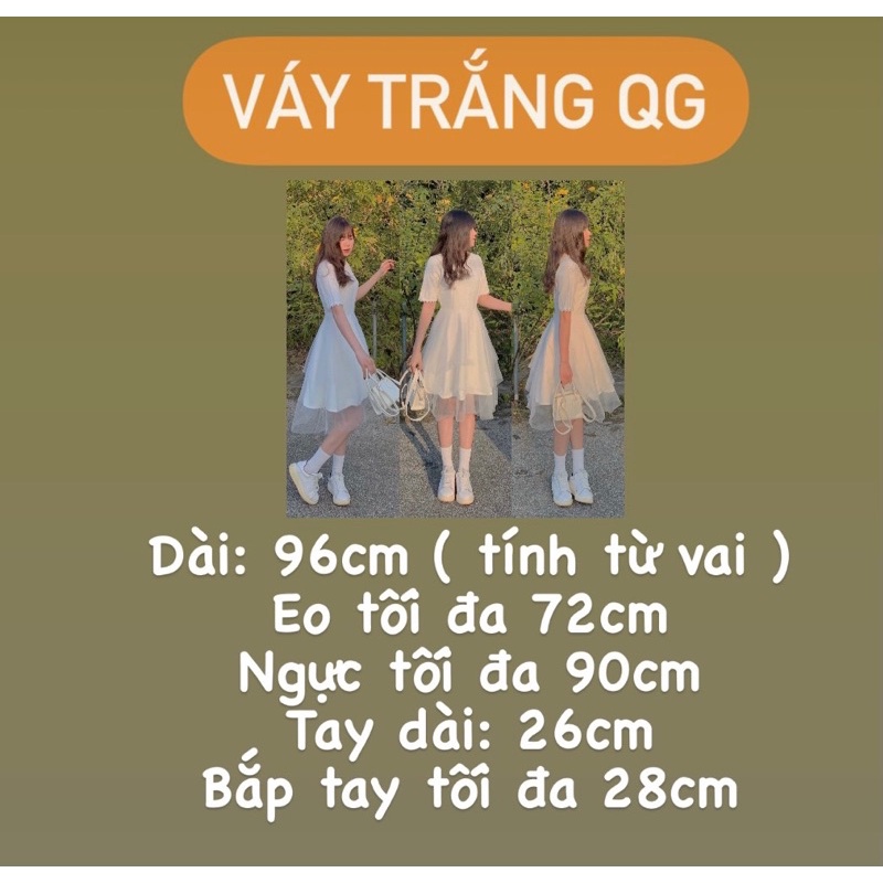 VÁY-ĐẦM TRẮNG 3 TẦNG XOÈ TÀ VOAN QGIA