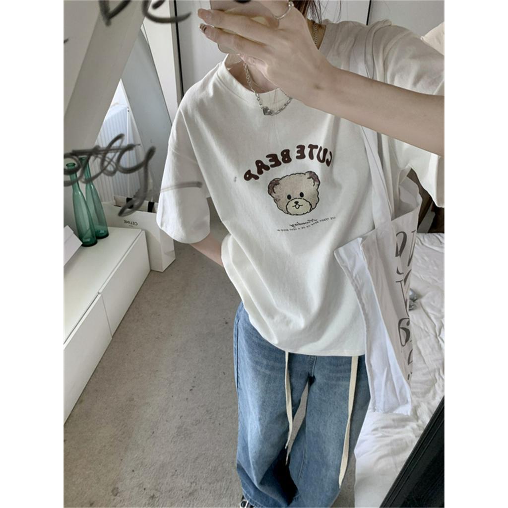 63888 Áo Thun Ngắn Tay Thoáng Khí In Hình Gấu