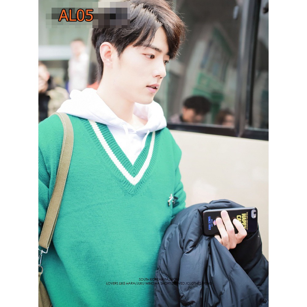ORDER Áo len xanh cổ tim TIÊU CHIẾN TRẦN TÌNH LỆNH Xiao Zhan The Untamed AL05