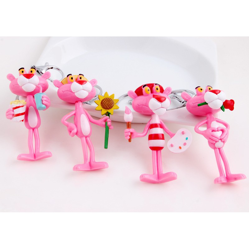 Móc khóa hình báo hồng xinh xắn Móc Khóa Báo Hồng Pink Panther Cute Treo Balo túi xách phong cách Hàn Quốc