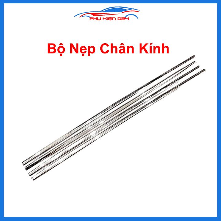 Bộ nẹp viền chân kính cong kính Kia Morning 2012-2021 Inox sáng bóng chuẩn form xe