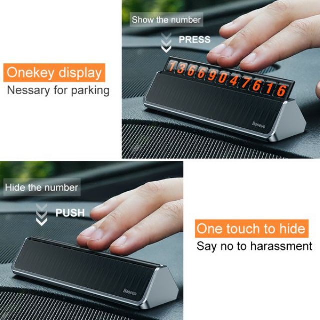Bảng số điện thoại Baseus Hermit Temporary LV121 dùng cho xe hơi ( Nam châm, nhựa cao cấp ABS + PC ) | BigBuy360 - bigbuy360.vn