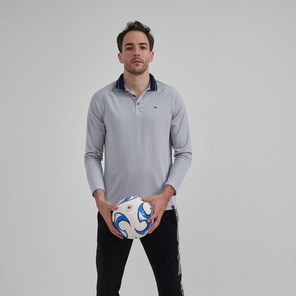 Áo thun có cổ dài tay trơn thể thao nam chất liệu cao cấp | BigBuy360 - bigbuy360.vn